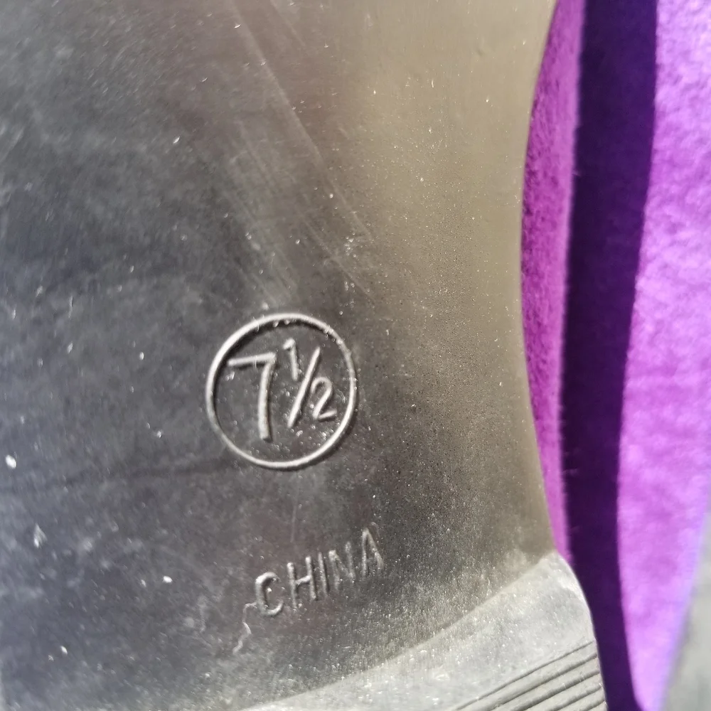 Purple Women's Flat Boots - Picture 10 of 11